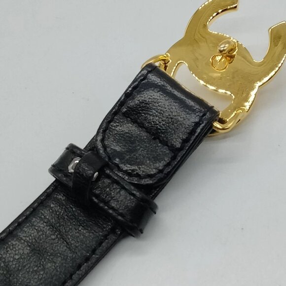 Chanel Belt Black Gold Leather 700-060225 - Picture 6 of 8